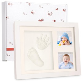 Baby Handprint Footprint Kit, Baby Photo Frame Kit for Newborn Baby Girls and Boys, Baby Shower Gifts, New Parents Gift, Perfect Baby Memory and Nursery Room Decoration