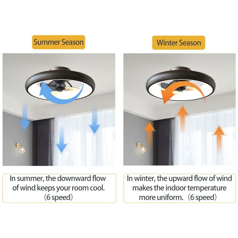 CIKASS Ceiling Fan with Lights Dimmable LED Reversible Blades Timing