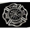 Firefighter Emblem Engraved Car Tag Diamond Etched on Black Aluminum