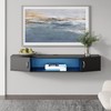 FITUEYES Floating TV Stand Wall Mounted Shelf with Blue LED
