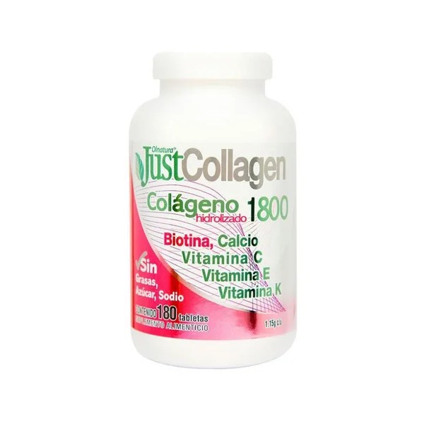 Justcollagen Colageno Hidrolizado 1800 180 Tabletas C E K Sabor