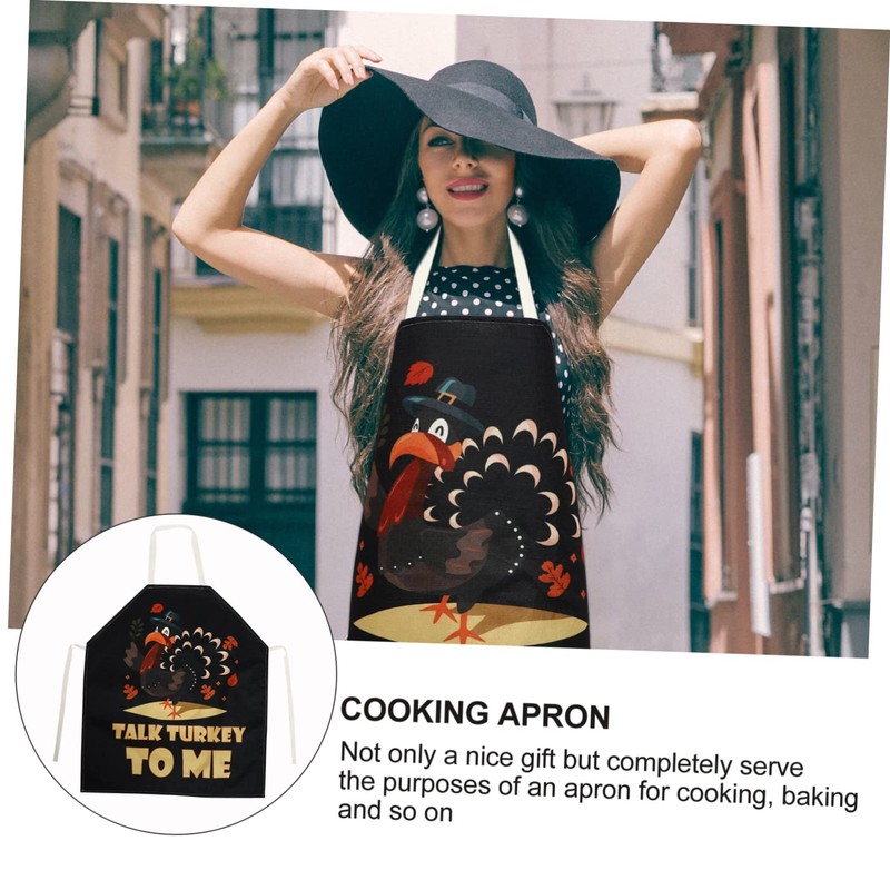 SHOWERORO 1pc Thanksgiving Theme Cooking Apron Apron for Bbq Grilling