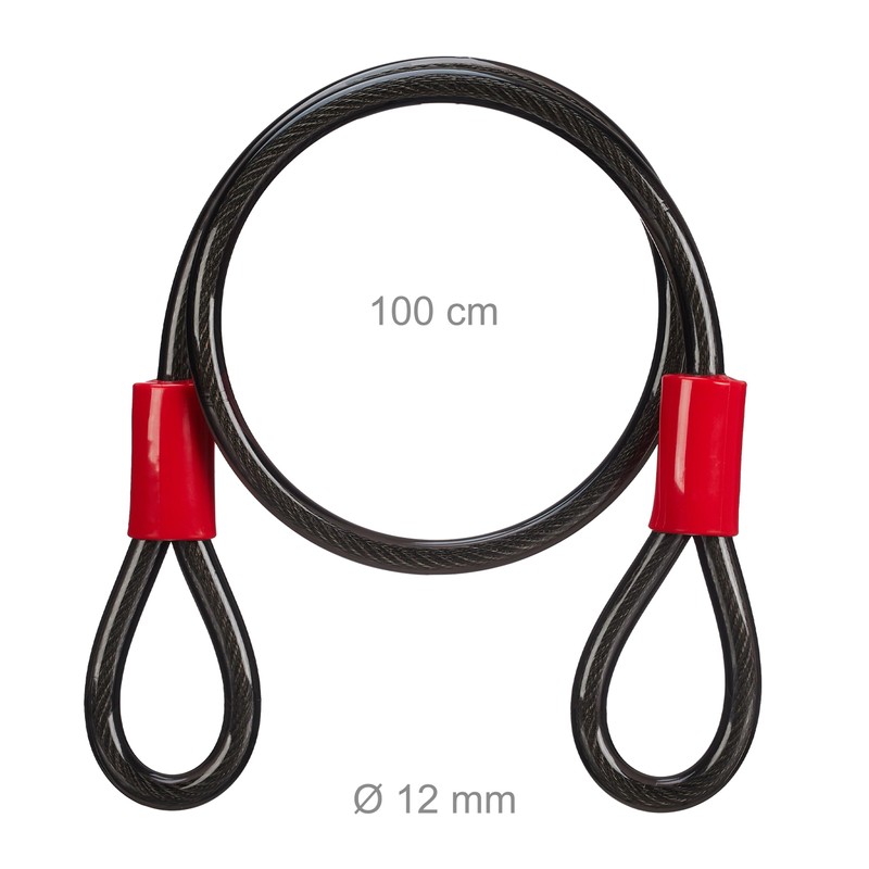Relaxdays Loop Cable 1 m Coated Steel Cable with Eyelets