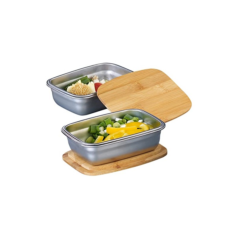 Rosenstein & Söhne Bowl: Set of 2 Stainless Steel Storage