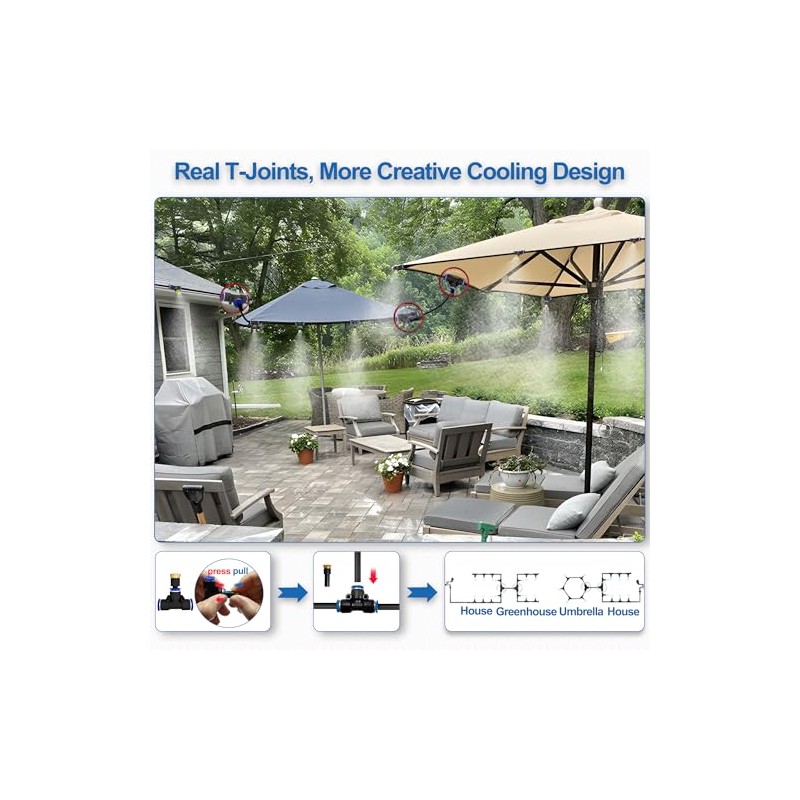 Outdoor Misting Cooling System - Backyard Mist Kit for Summer