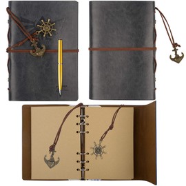 ONE250 Legend of Zelda Journal, Writing Journal, Travel Diary, 7.2x5.1 Notebook, Writers Notebook, Refillable Diary Sketchbook, Fountain Pen Safe (Charcoal Dark Gray)
