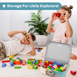 Jewelkeeper Paperboard Suitcases, Set of 3 Decorative Storage Boxes, Vintage Luggage for Birthdays, Weddings, World Map Design