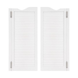 BEACCOSS White Wood Swinging Saloon Door - 36" W x 42" H - Ideal for Kitchen, Bar, Porch Entrances with Hardware Included