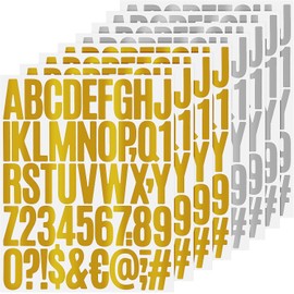 CALLARON Calcomanías de Letras y Números en 8 Hojas, Pegatinas Impermeables Autoadhesivas en Dorado y Plateado, Ideales para Decorar Cuadernos y Proyectos Escolares