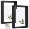 MUYE 5x7 Floating Frames Set of 2,Double Glass Picture Frame