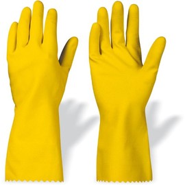 Granby Latex Household Gloves - EN 388 / EN 374 / Cat 3 - Yellow (12 Pairs) - Size 8