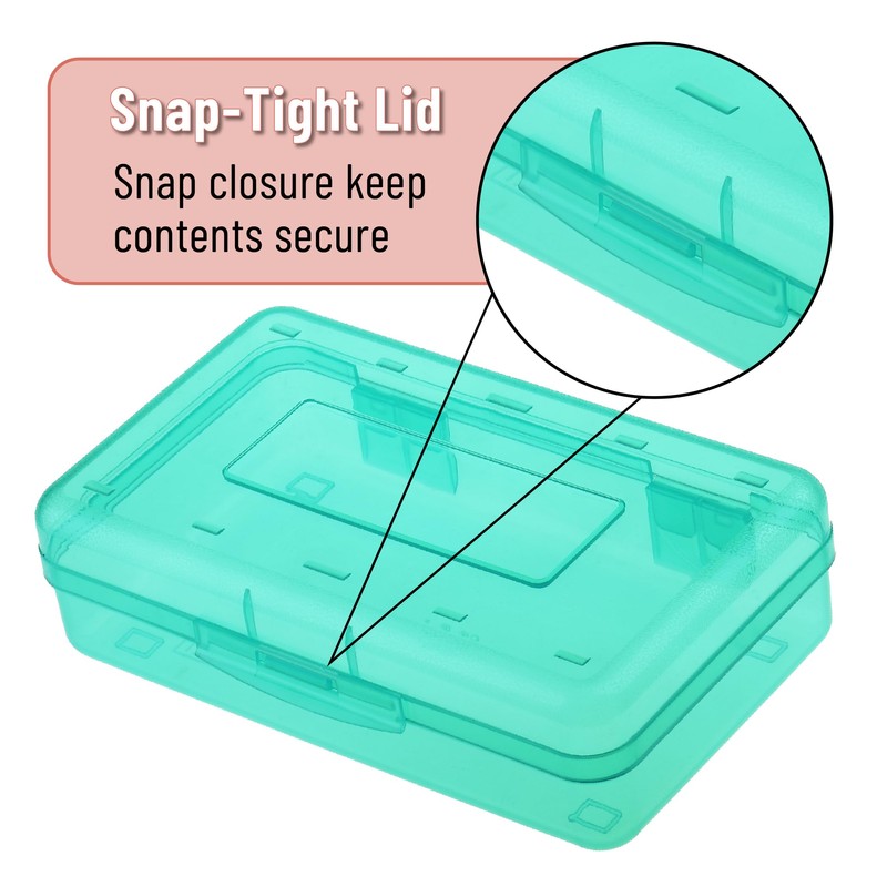 Mr. Pen- Clear Pencil Boxes, 6 Pack, Light Aqua Color,