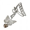 Butterfly-shaped Large Updo Bun Half-Up Hair Claw Clip Silver 3ea