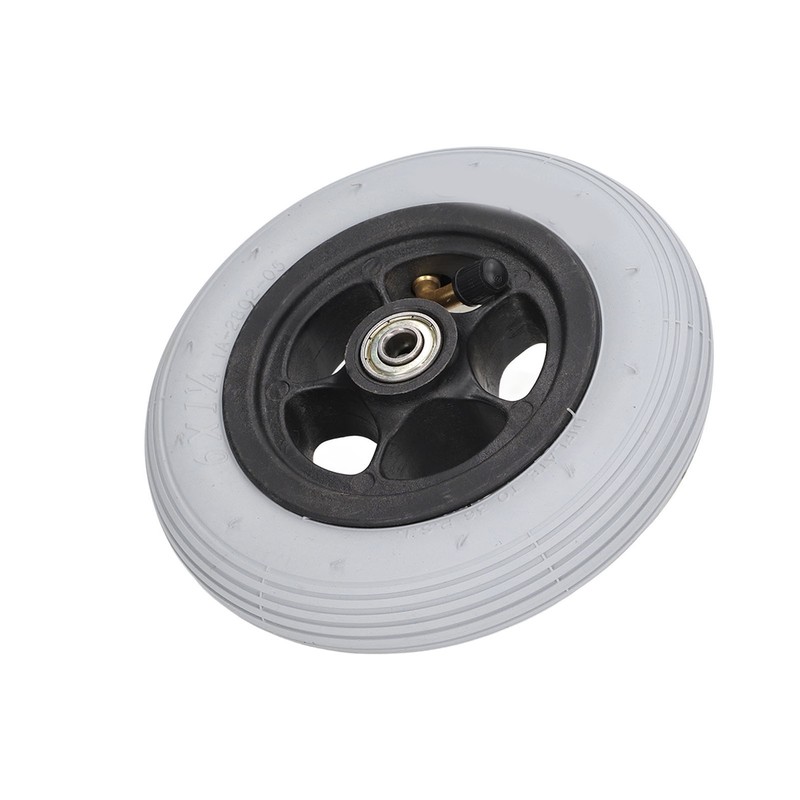 6in Electric Wheelchair Wheel Noiseless Aluminum Alloy Hub Rubber Inflatable