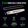 7" Chain and 7” Guide Bar Pitch: 1/4" Low Profile