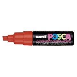 SSWBasics 1/4" Tip Water Based Paint Marker - Fluorescent Orange- Car Markers for Dealership and Retail Use - Car Window Markers for Cars - Durable Windshield Markers Ideal for Advertising and Display