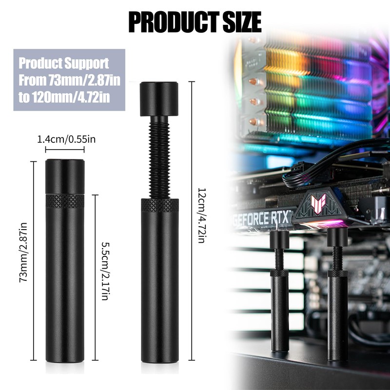 2PCS GPU Brace Support, Aluminum Alloy GPU Support Bracket, GPU