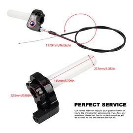 PowerMotor 7/8" 22MM Handlebar Grips Throttle,Motorcycle Throttle Handle Grips with Throttle Cable 1200MM for Motocross ATV Quad Dirt Bike Handlebar Refit Red