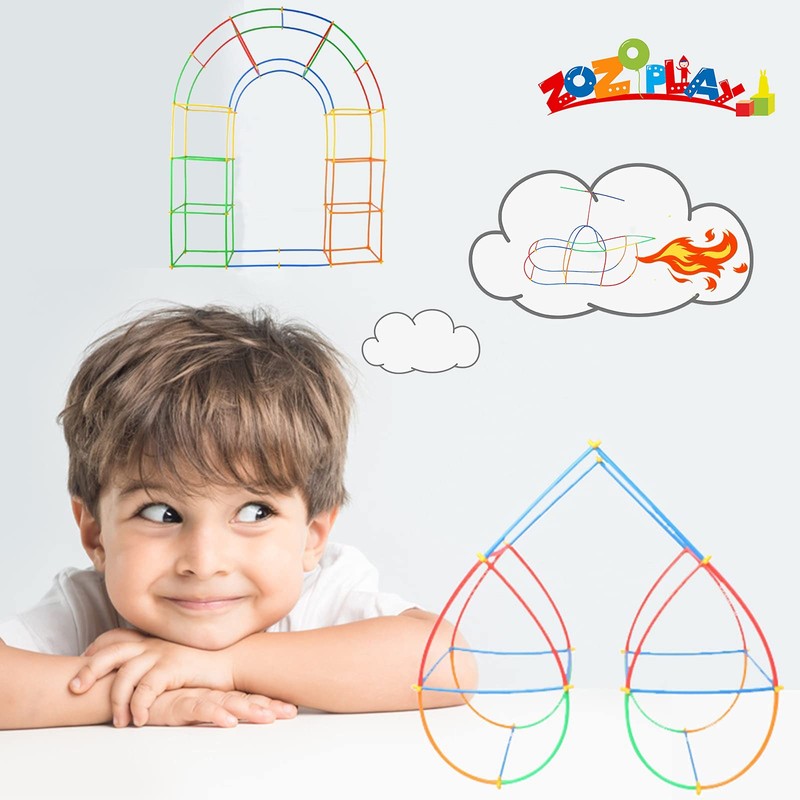 ZOZOPLAY Straw Constructor STEM Building Toys 800 Piece Straws and