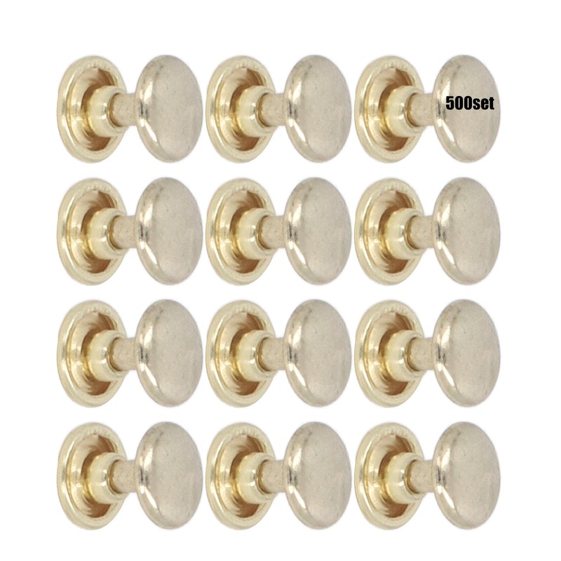 500set Metal Studs Rivets 8mm DIY Iron Double Flat Uniform