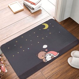 Bear Panda Bubu Dudu Bath Mats Non-Slip Absorbent Microfiber Soft Plush Doormat Decor Bathroom Rugs for Kitchen Bedroom Floor Mat 24" X 16"