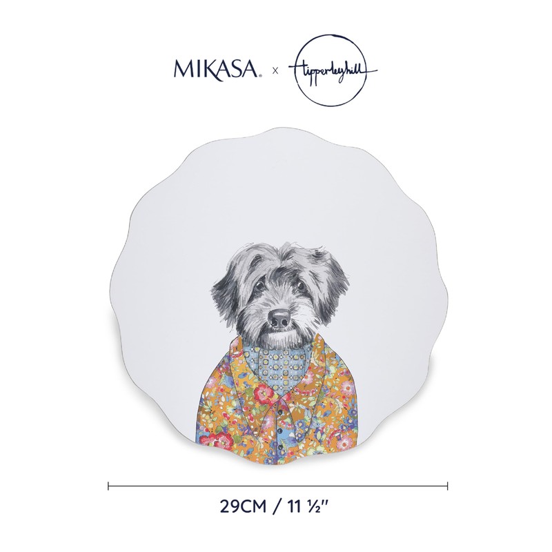 Mikasa x Tipperleyhill Placemats, 4pc Placemat Set with Scalloped Design,