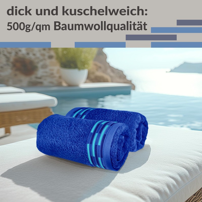 Lashuma Towel Set 50 x 100 cm Blue - Aquamarine,