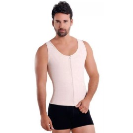 Bella Michell Chaleco Reductor Hombre Con Cierre. Uso Diario. Median. Beig