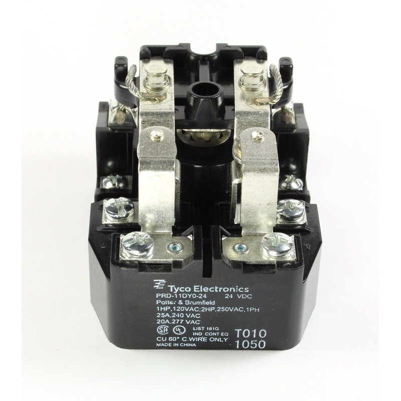 Power Contactor Relay; PRD-11DYO-24, DPDT; 25A 24VDC; Compatible with Tyco