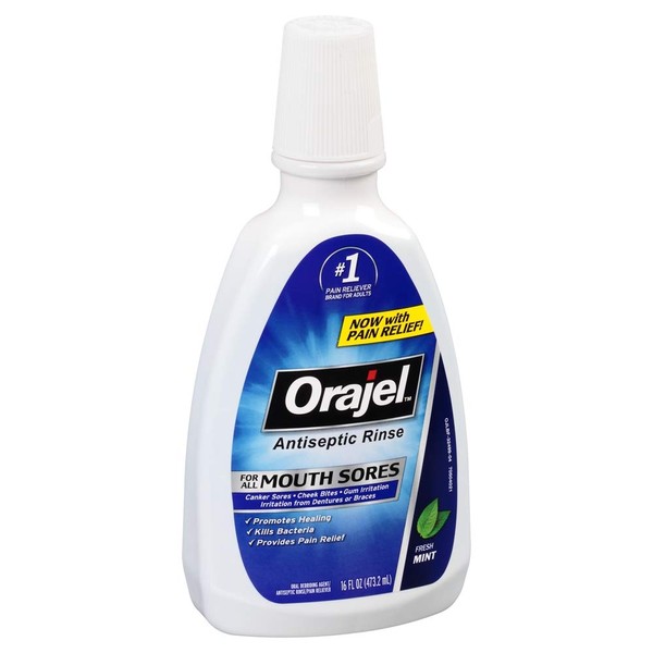 Orajel Antiseptic Mouth Sore Rinse 16 oz (Pack of 3)