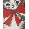 Vtg Valentine’s Day Card Kitten Cat Anthropomorphi