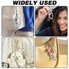 Silver Zinc Alloy Double Star Push Button Large Keychain, Cute