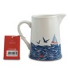 Half Moon Bay Sailboat Seagulls - Coastal Theme - Blue/White