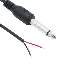 Riertostng 6.35mm Male Plug to Bare Wire Open End Audio Cable 3FT,TS Mono 1/4 inch Male Plug Jack Connector Adapter,for Speaker Microphone 6.35mm Male Plug Replacement DIY Repair(2Pcs)