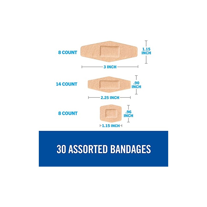 Nexcare Comfort - Vendajes de tela surtidos, 30 unidades, Paquete