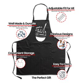 Krazy Kooks Funny Baking Apron for Women – Great Gift for Bakers, Moms, and Her – Hilarious Apron with Pockets for Cooking, Baking, and Laughs in the Kitchen