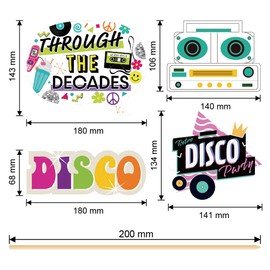 HeiPen Disco Party Decorations, 70s Party Decorations, Disco Party Props for Birthday Party Supplies, Hippie Party Supplies, 25 Pieces