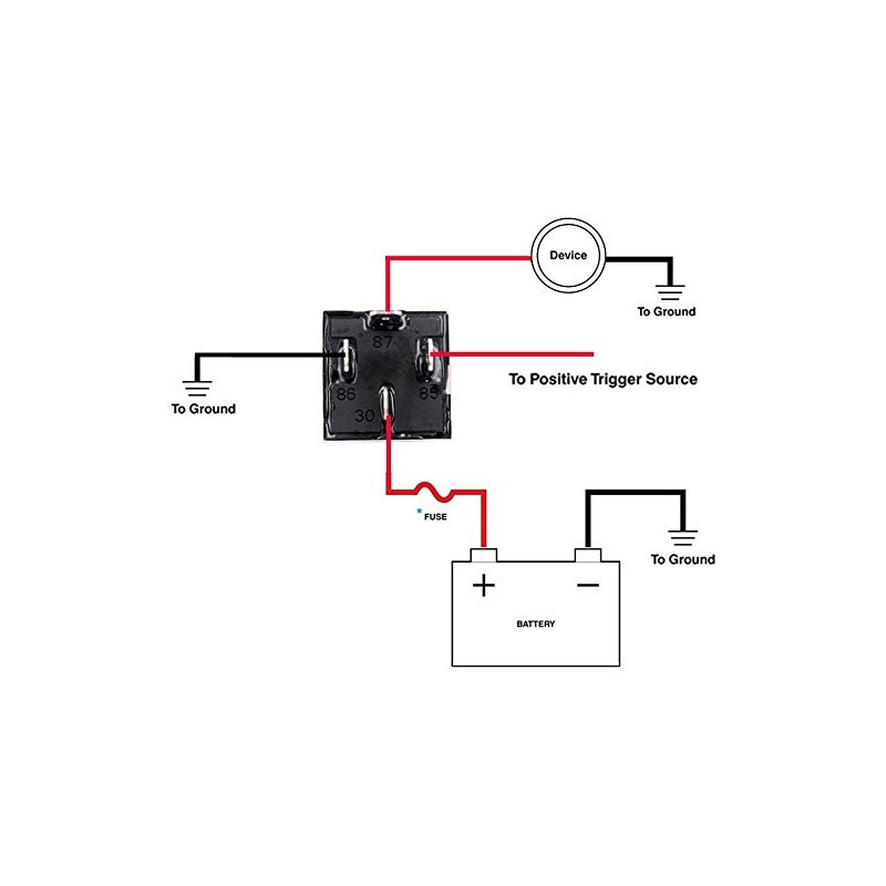 12V on/Off Fuse Relay, 30A Automotive 4-pin Fuse Socket Mount,