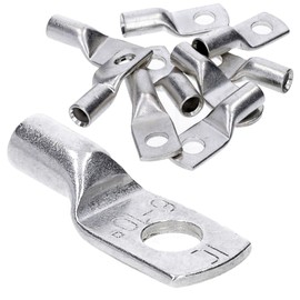 Kalitec HR10-6 Standard Tube Cable Lugs 10 mm² M6 I Without Viewing Hole I Made in Germany Pack of 10