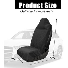 AzulLanse Car Seat Covers Universal Towel Cotton Breathable and Waterproof (Black)