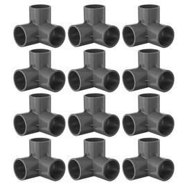 Felimoa PVC Pipe Fittings, PVC Pipe, 3-Way, 3-Way Elbow, Pipe Connection, Inner Diameter: Approx. 0.8 inches (20 mm), Set of 12