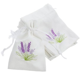 Zerodeko Pack of 10 Bags Empty Bags Lavender Linen Cloth Bags Embroidered Drawstring Bag Candy Cotton Bag Mini Fragrance Bag S