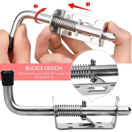 LYTIVAGEN Pack of 3 Spring Latch Gate Bolt Silver Bolt Metal Door Bolt Galvanised Door Lock Latch Spring Snap Lock Door Lock for All Types of Interior Doors