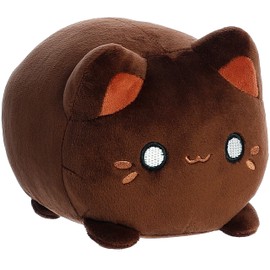 Aurora® Enchanting Tasty Peach® Kona Coffee Meowchi Stuffed Animal - Bright & Colorful Design - Showpiece Plush - Brown 7 Inches