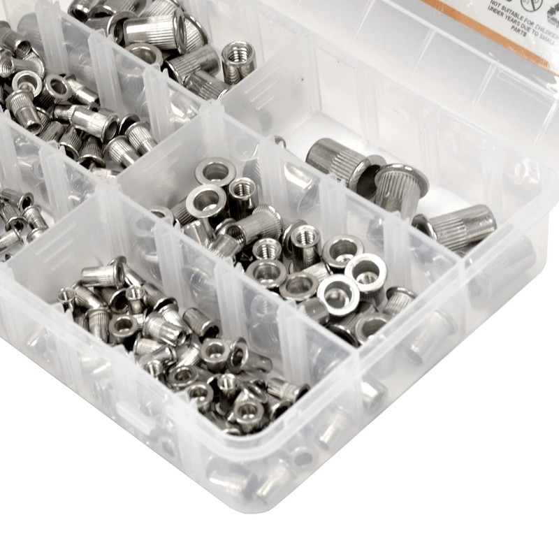 POKAR Rivet Nuts 200 Pieces Threaded Rivet Nut Pliers Set