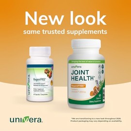 Univera RegeniFREE, Salud de las articulaciones, flexibilidad, sin mariscos, 60 cápsulas vegetarianas