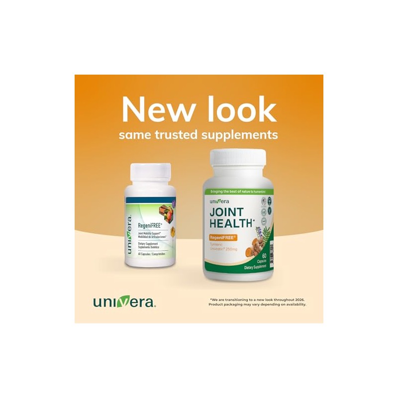 Univera RegeniFREE, Salud de las articulaciones, flexibilidad, sin mariscos, 60