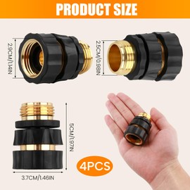 ENNSOO 3/4 Inch Garden Hose Fitting Quick Connector Male and Female Set, Aluminum Quick Connect Hose Fittings with Rubberized Grips, Water Hose Connector for Garden (4 Sets)