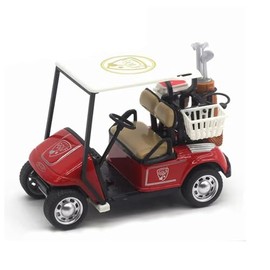TEITEAI Golf Decor for Golf Party, Miniature Golf Cart Model with Accessories, Red and White, Die-Cast Collectible Golf Cart Decoration