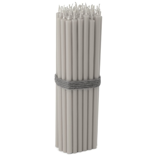 NKlaus - 50 x Taper Candles Grey Soot Free Drip